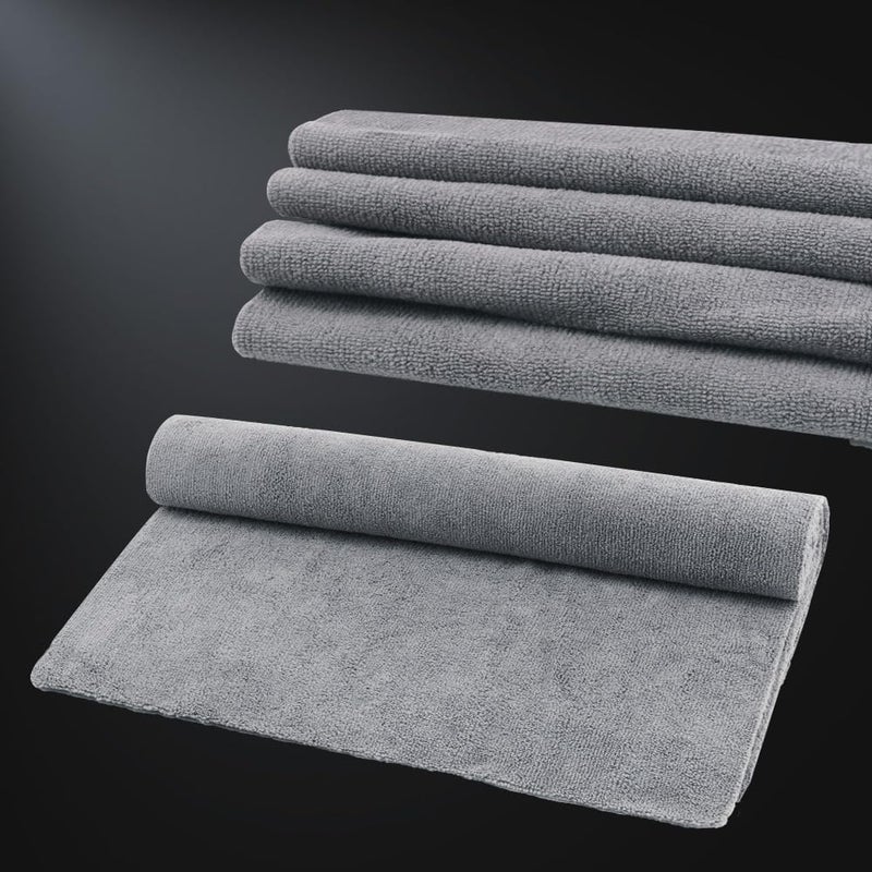 SPTA Microfiber Cleaning Cloth, Car Wash Towels, Terry Streak Free Reusable and Washable Premium Microfiber Towels for Cars, Pack of 12, 16"x16", Grey-MT041 - Image 2